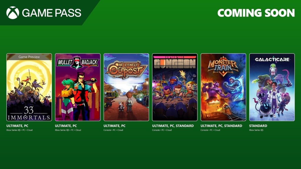 Xbox Game Pass增加了33個不朽的人，輸入Gungeon等等